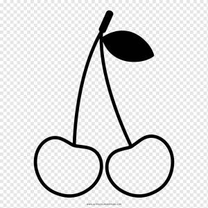 Рисунок Раскраска Вишня Черно-белая Линия арт, вишня, любовь, ребенок, сердце png