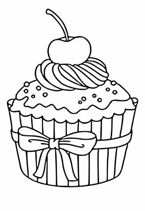 Раскраска Кекс Вишня