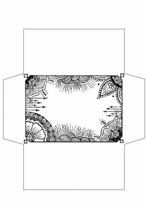 Новогодний конверт раскраска