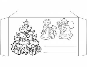 Раскраски конверт письма деду морозу