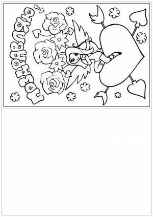 Открытка раскраска с днем рождения