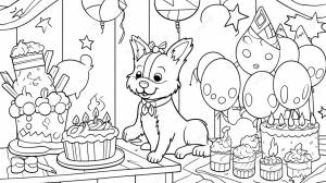 тематическая раскраска для детей на день рождения, раскраски с днем ​​ рождения, день рождения, С днем ​​рождения фон картинки и Фото для й загрузки