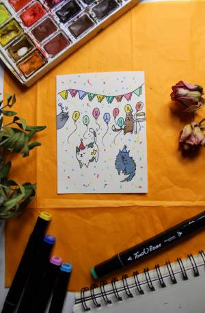 DIY ОТКРЫТКИ НА ДЕНЬ РОЖДЕНИЯ!✨ЗА 5 МИНУТ ЛЕГКО И БЫСТРО Открытка на День рождения 3