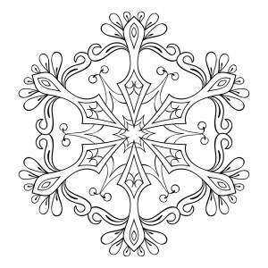 Раскраска Снежинка в подарок маме