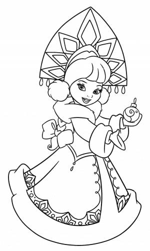 Раскраска Красивая снегурочка