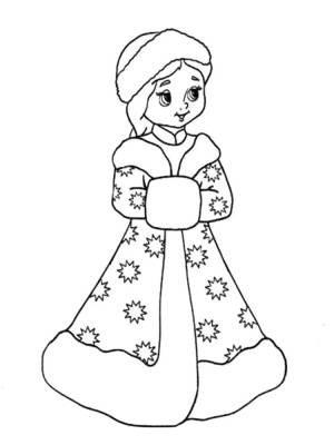 Снегурочка цветная раскраска