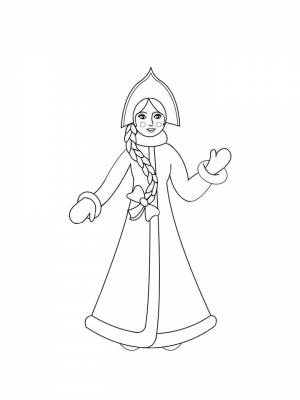 Раскраска Снегурочка  для девочек