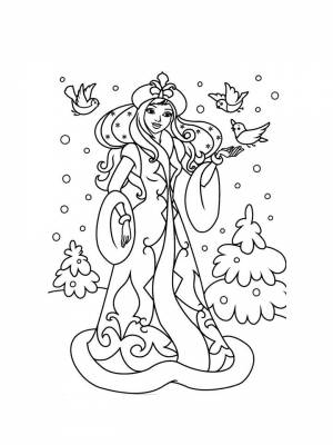 Раскраски Снегурочка   в формате