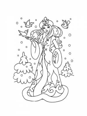 Раскраски Снегурочка   в формате