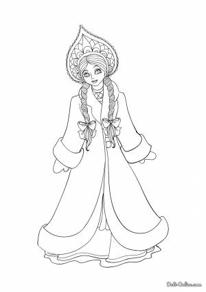 Раскраска Принцесса Снегурочка