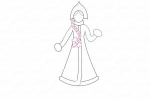 Рисунок снегурочки карандашом