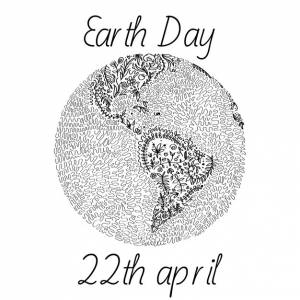 Иллюстрация каракули день земли