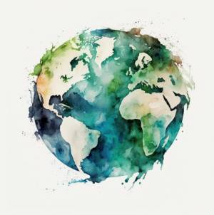 Форма земли на белом фоне акварель рисованной стиль концепция день земли