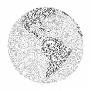 Иллюстрация каракули день земли