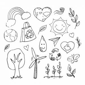 Набор векторных каракулей день земли