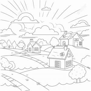 раскраска дом PNG и картинки пнг