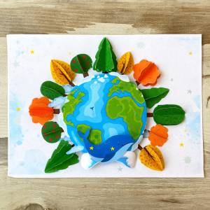 Поделки на День Земли Детская поделка в садик, в школу, ко Дню земли своими руками с шаблонами для распечатки