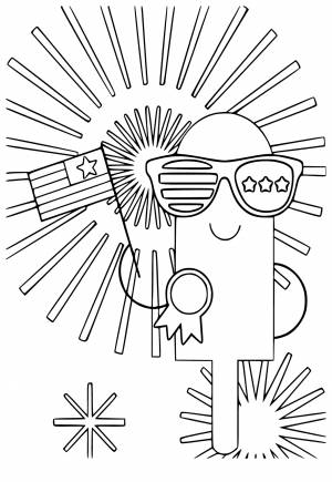 Раскраска Июль Салют