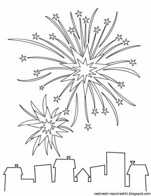 Салют раскраска для детей