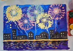 Салют гуашью