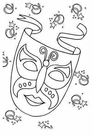Раскраска Карнавал Маска