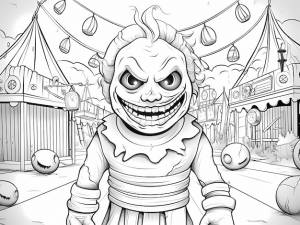 Дети ужас тематический призрачный карнавал бампер автомобиль раскраски толстые черные линии