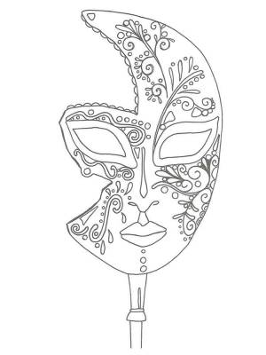 Раскраска Карнавальная маска