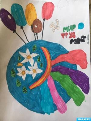 Участие учеников 3 класса в фотоконкурсе рисунков «1 Мая