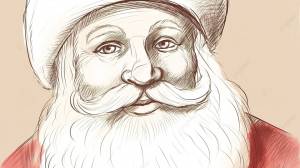 эскиз деда мороза в шапке с бородой, картина Санта рисунки, Рисование, картина фон картинки и Фото для й загрузки