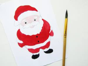 Как нарисовать Деда Мороза  Санта Клауса гуашью