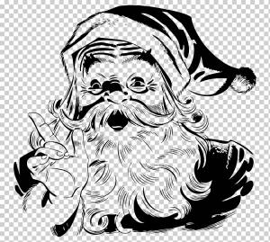 Дед Мороз Черно-белое Рождество, Черный Дед Мороз с, белый, монохромный, голова png