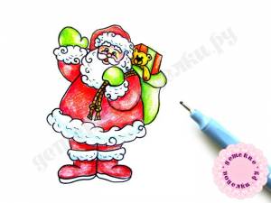 Как нарисовать Деда Мороза поэтапно карандашом легко и просто для начинающих