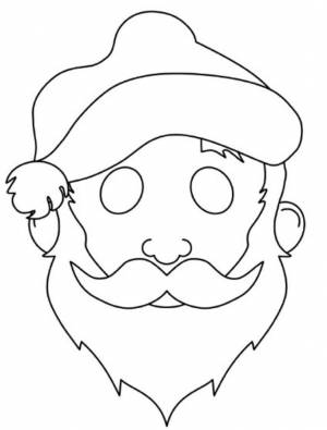 Маска Деда Мороза раскраска
