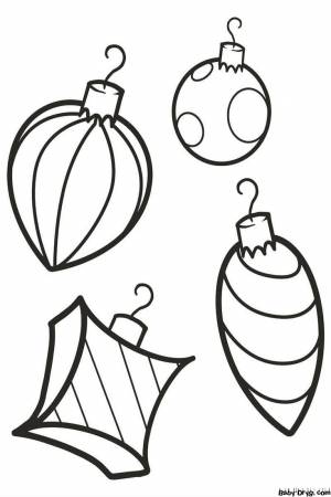 Ёлочные игрушки картинки для детей нарисованные