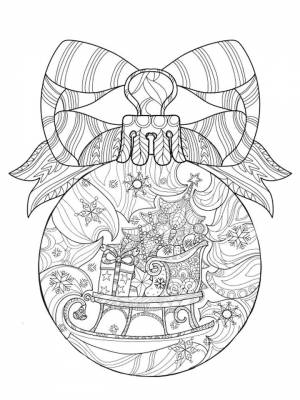 Раскраски Ёлочные игрушки   в формате