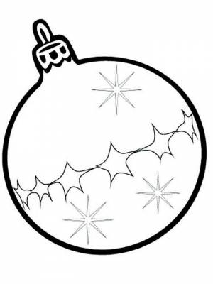 Раскраска Ёлочные игрушки черно белая онлайн