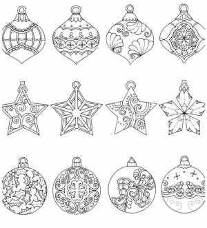 Раскраска Елочные игрушки