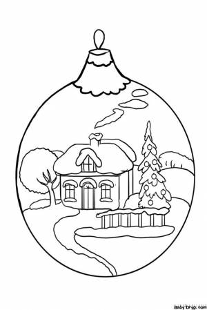 Ёлочная игрушка шар раскраска
