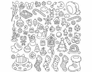 Раскраска елочные игрушки и украшения