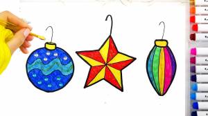Как нарисовать Новогодние Ёлочные Игрушки
