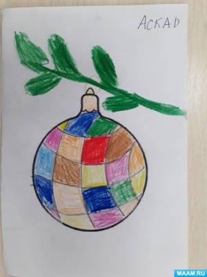 Занятие по рисованию в старшей группе «Елочная игрушка»