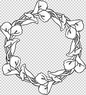 Венок Гирлянда Книжка-раскраска Рисунок, 8 марта, цветочный дизайн, белый, еда, монохромный png