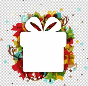 Подарочная карта Новогодний подарок Новогоднее украшение, Новогодний подарок бумага-вырезка из материала Рисунок, лента, лист, декор png