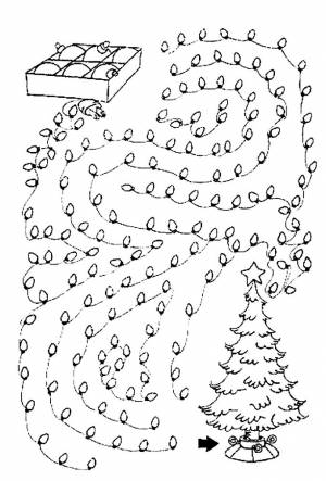 Раскраска новогодняя гирлянда  и