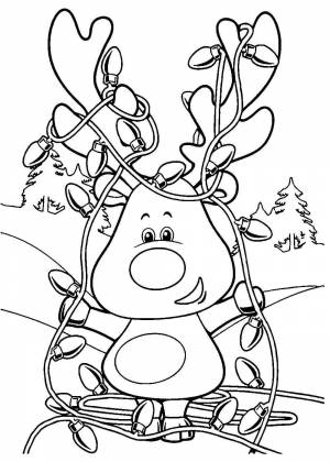 Раскраски Новогодняя гирлянда и флажки