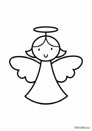 Раскраска Рождественский ангел для малышей