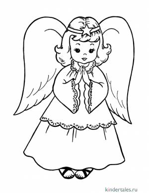 Рождественский ангел принес добрую весть» раскраска для детей