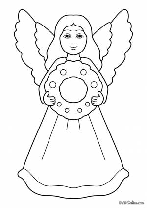 Рождественский ангел раскраска