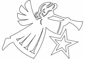 Вытынанка Рождественский ангел