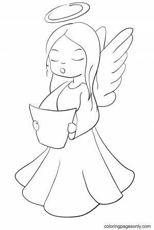 Раскраска рождественский ангел